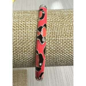 Sequin Nordstrom Colorful Thin Silver Tone Enamel Hinge Bangle $25 NWOT #219